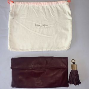 India Hicks Carmen Leather Clutch (Wine)